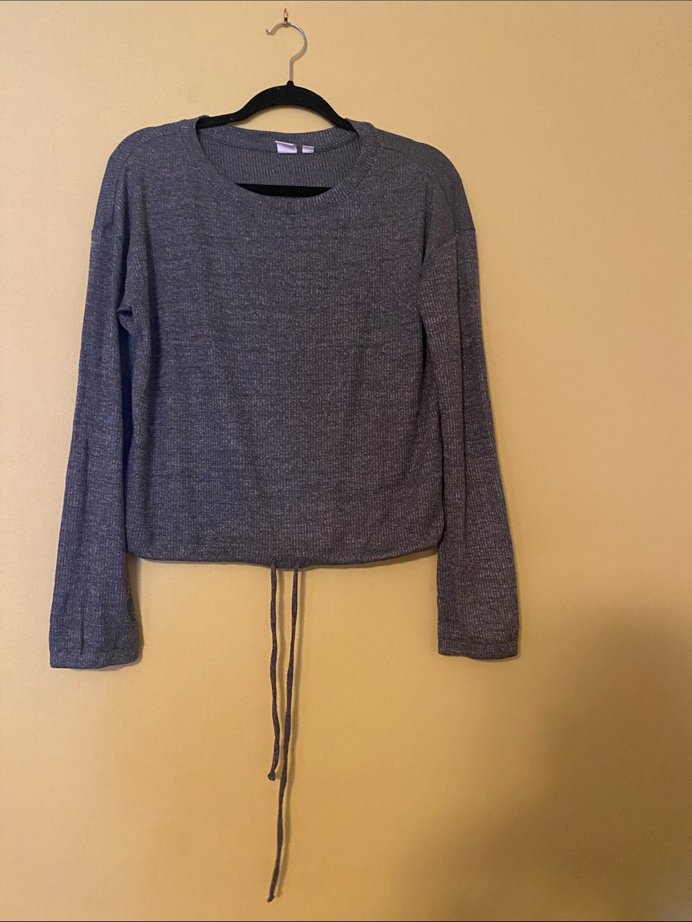 GAP Factory Heathered Charcoal Drawstring Sweatshirt